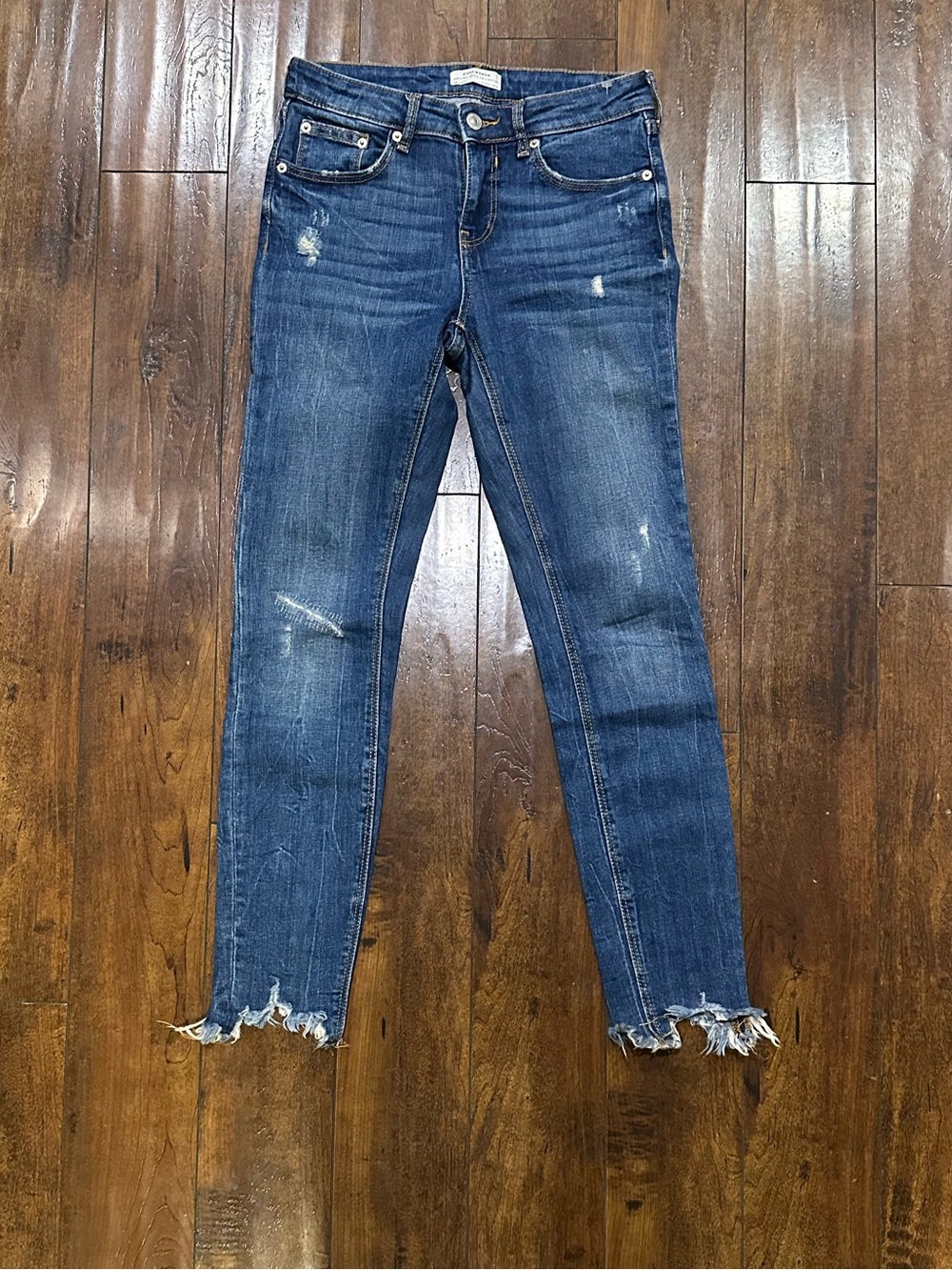 Zara  Distressed Blue Denim Jeans